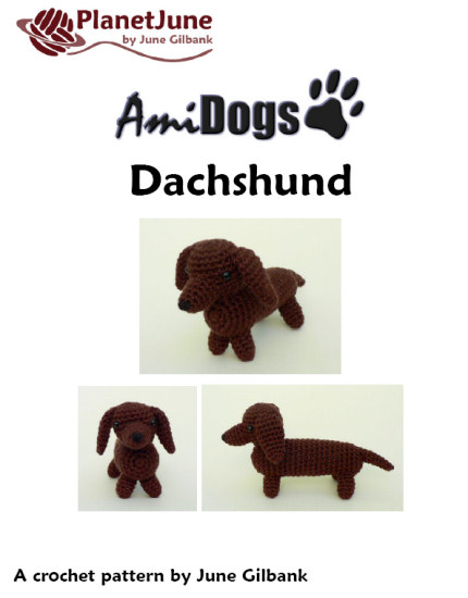(image for) AmiDogs Dachshund amigurumi crochet pattern - Click Image to Close